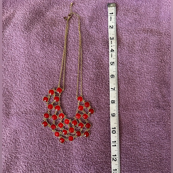 Red Stone Statement Necklace - Picture 2 of 2